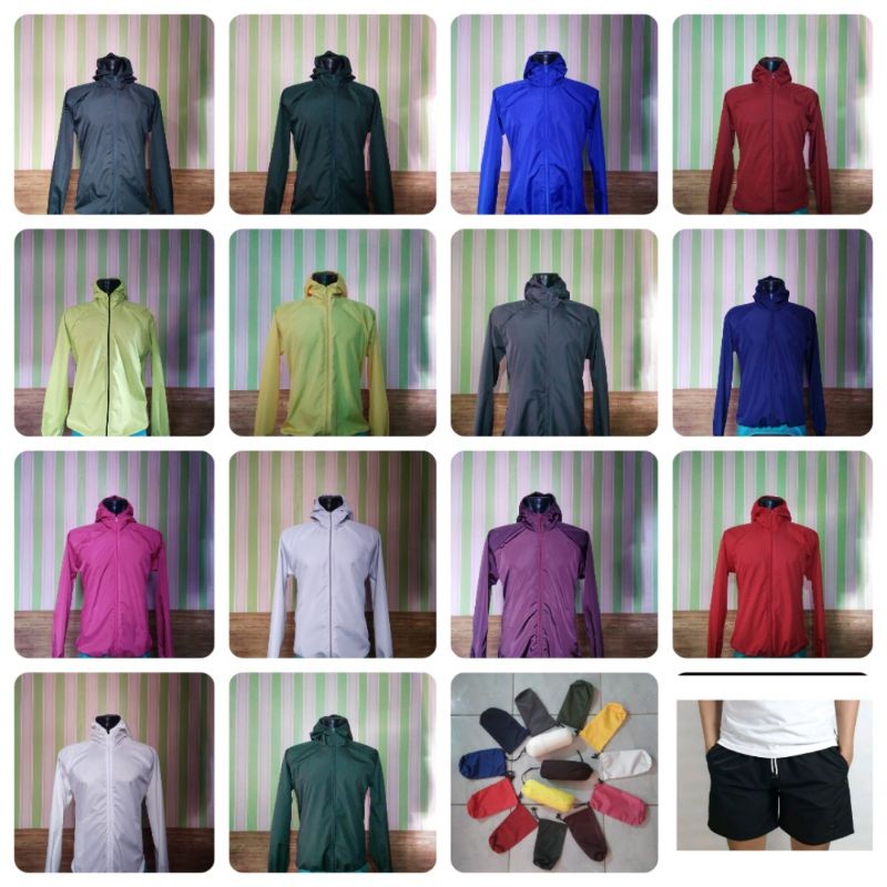 BISA COD jaket pria wanita olahraga joging jaket sauna jaket gunung jaket motor jaket parasut waterp