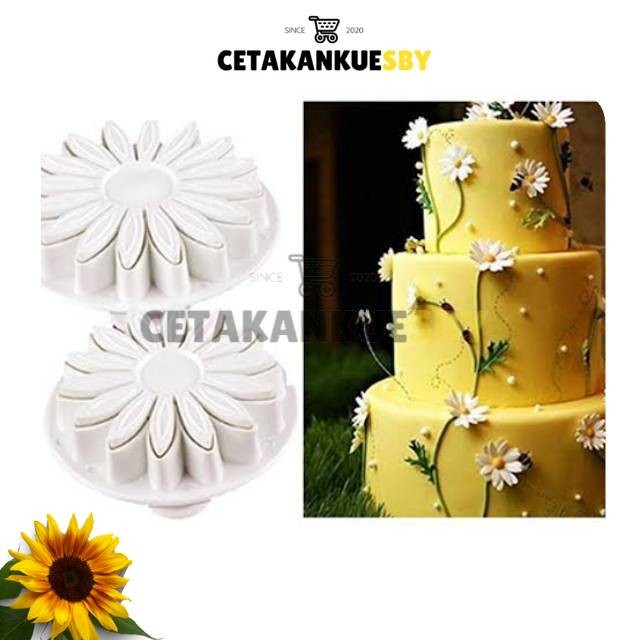(CKS) Cetakan Kue Kering Bunga Matahari Alat Dekorasi Kue Plunger Cutter