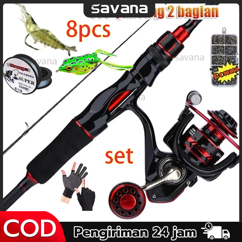 Joran Pancing Set 1.6m-2.4m Reel Pancing LK 2000-7000Joran UL Carbon Pancingan Set Lengka  Putar Rel