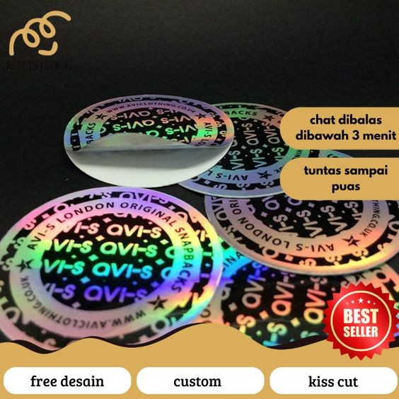 

PopPrints SBH 7-15 Cetak Stiker Logo Bulat Custom Sticker Olshop Makanan Bahan Hologram Waterproof