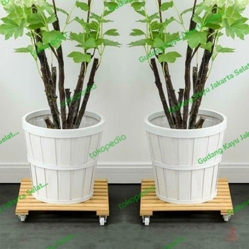 Tatakan Pot Roda / Tatakan Pot Kayu / Tatakan Pot Simple / Custom