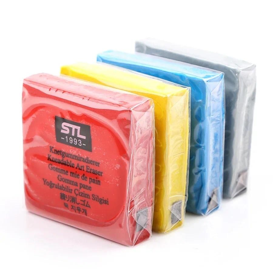 

4 Color Plasticity Rubber Soft Art Eraser Wipe Highlight Kneaded Rubber For Sketch Pianting Eraser Design Art Stationery