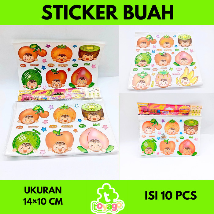 

Sticker buah buahan lucu isi 10 pcs sticker grosir murah toyago toys