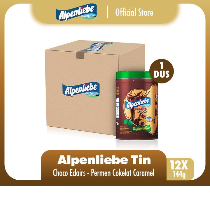 

Alpenliebe Choco Eclairs Tin 144g - Permen Karamel Coklat Spesial Ramadhan Lebaran (1 Ctn)