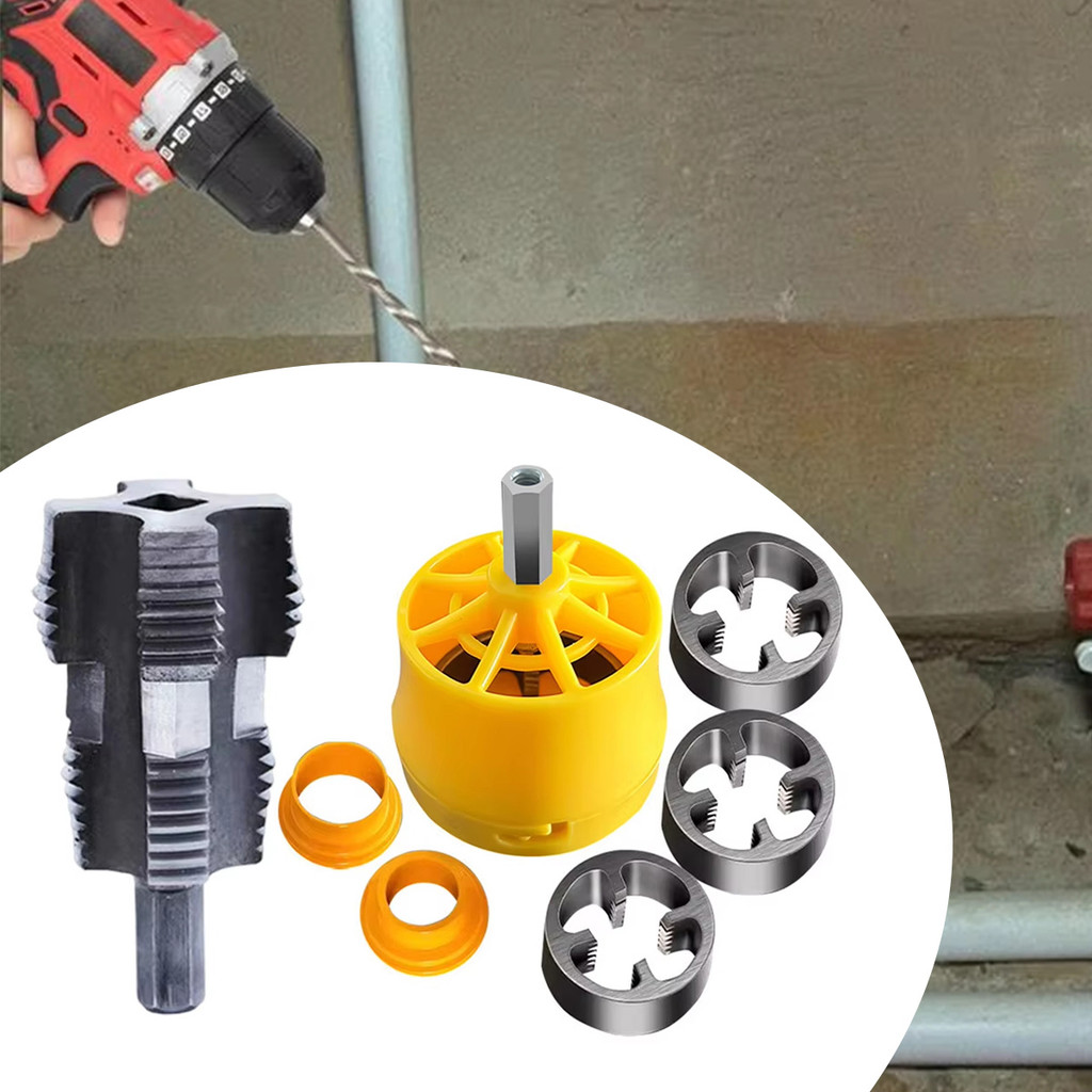 6Pcs Alat pembuat drat 1/2" 1" Senai Pipa PVC Ulir Pipa Alat Buat Drat Untuk Bor Listrik