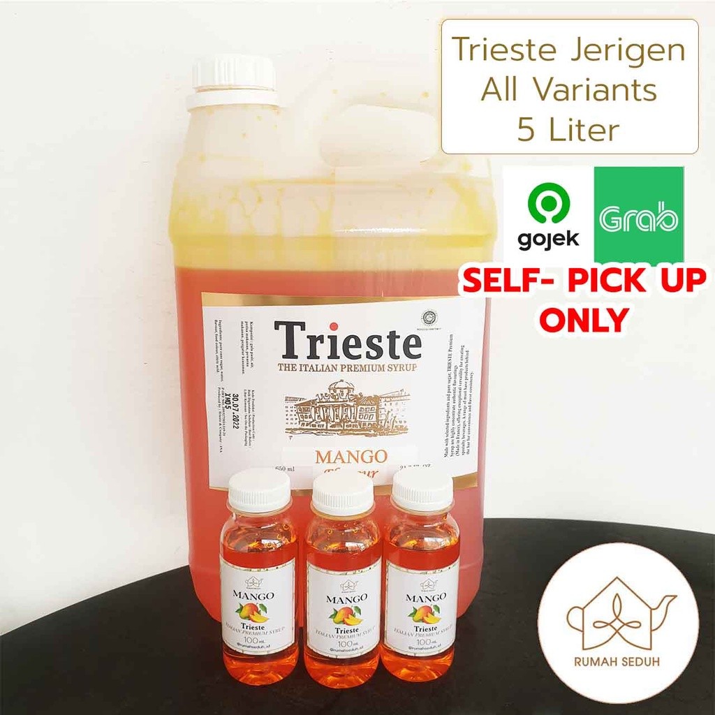 

5L Trieste Italian Syrup Jerigen - Caramel Hazelnut Vanila Lychee Mango Strawberry Semua Rasa