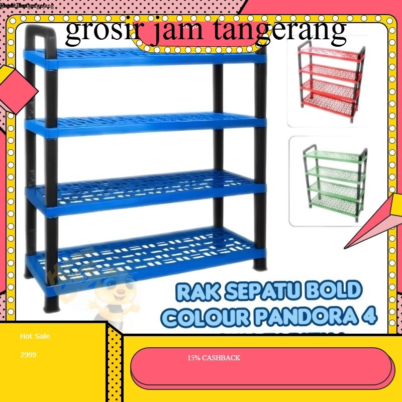 (GJT) RAK SEPATU BOLD COLOUR PANDORA 4 SUSUN TABITHA RSBC20