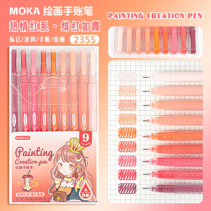 

102/9 Colors Morandi Gel Pen Student Diary Scrapbook Painting DIY Gel Pen Set Coloring Book Drawing Doodling Pen School Supplies