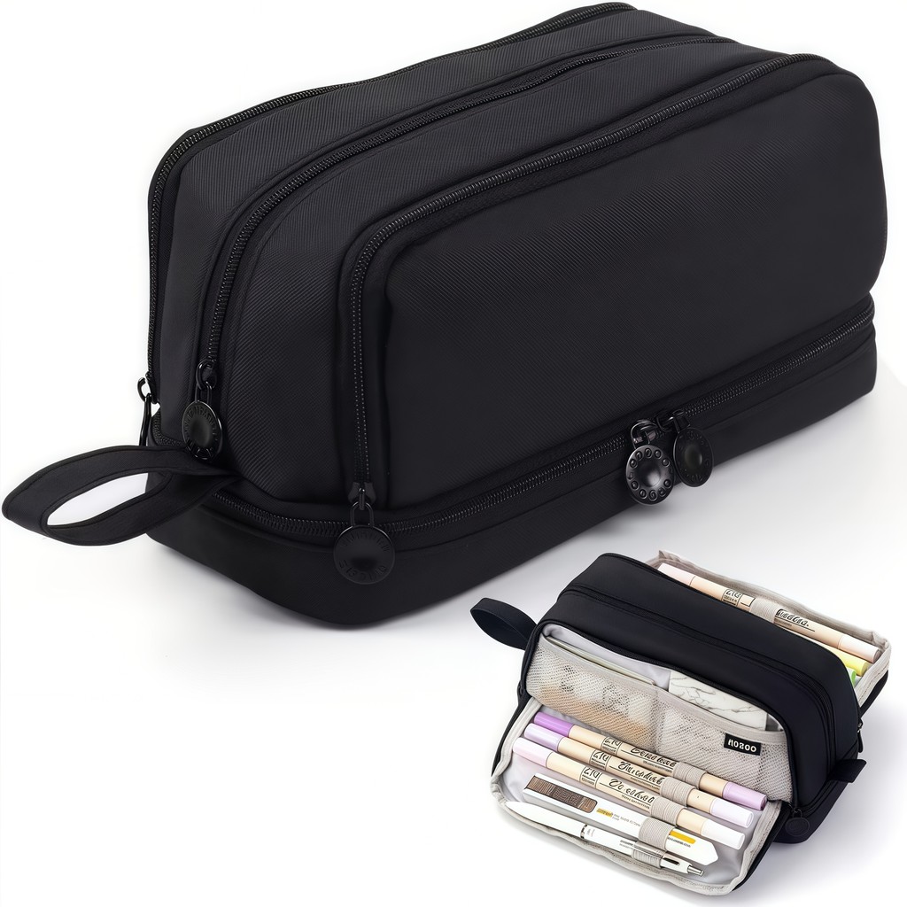 

Large capacity stationery case, durable oxford cloth pencil case, portable organizer for school, office and university supplies