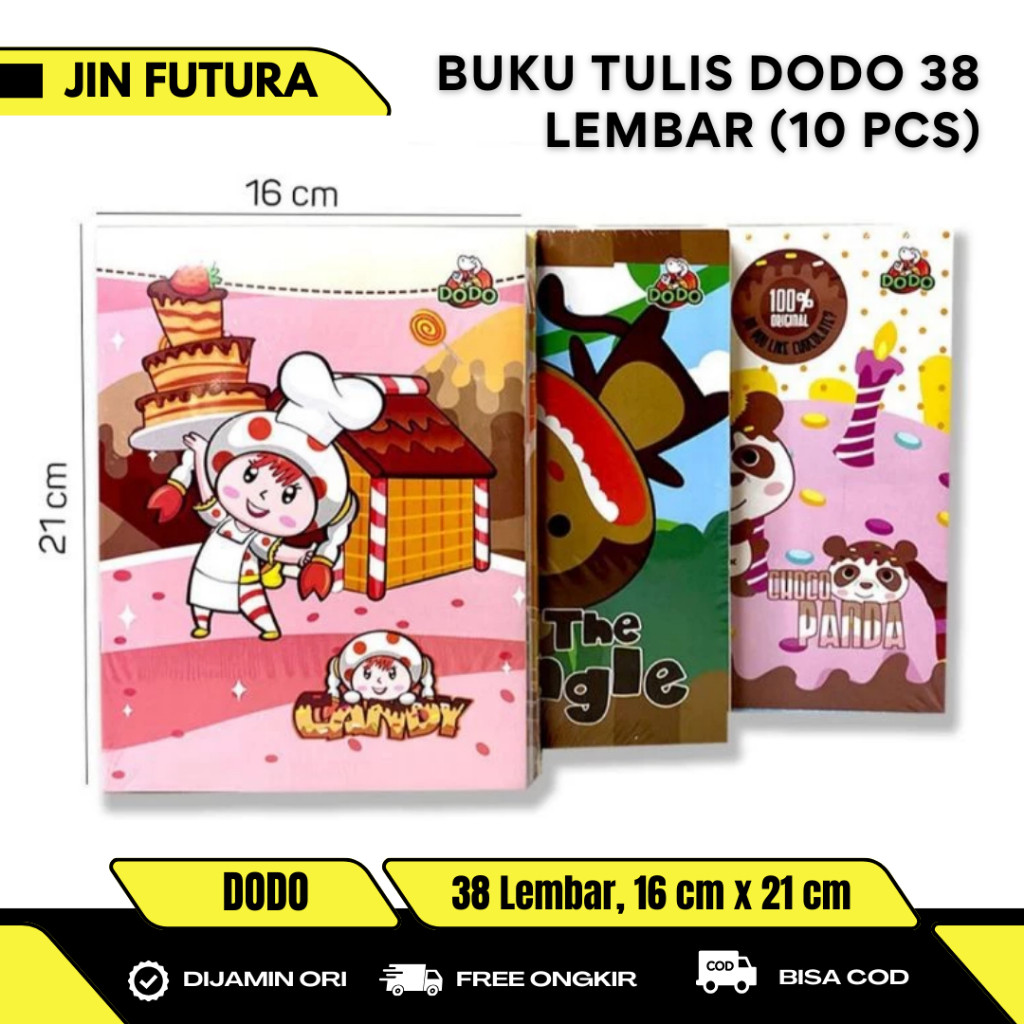 

HOT SALE (10 pcs) DODO - Buku Tulis 38 Lembar Dodo by Sidu