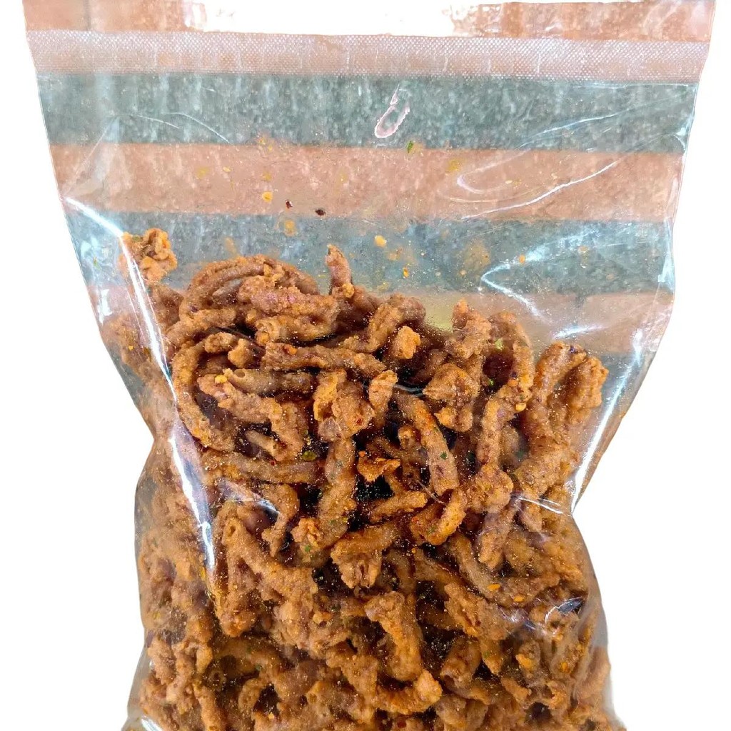 

Makanan Ringan Usus Ayam Crispy Original Gurih dan Pedas dengan Daun Jeruk 500g - Snacks, Food