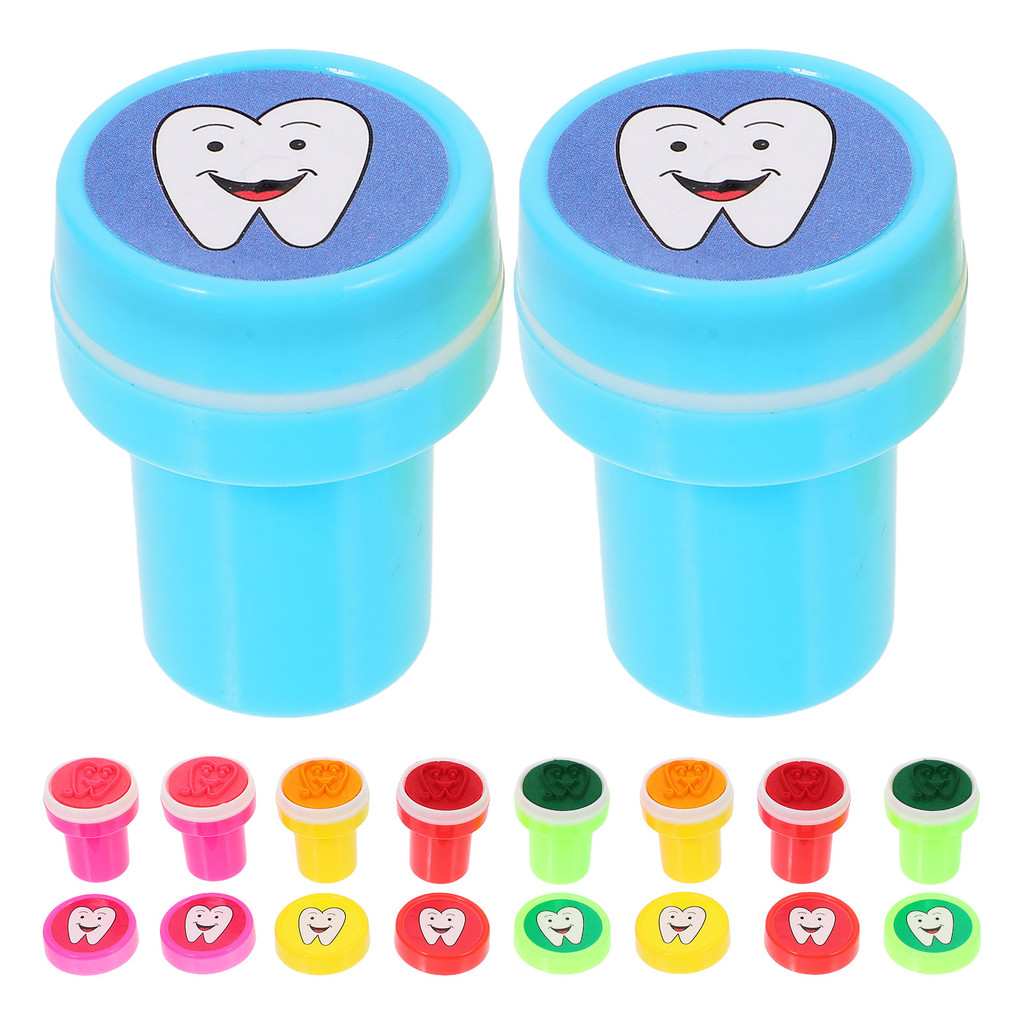 

10pcs Funny Stamps Kids Toddlers Stamps Crafting Stamps Self Inking Stamps Cartoon Teeth Pattern Stamps Kids Stamper Diary DIY S