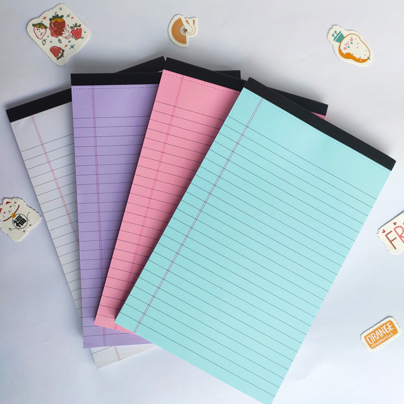 

4PCS A5Lined Legal Pad 50 Pages Ink-proof Thick College Office Students Scribbling Book Note Scratch Paper Writing Sheet Paper