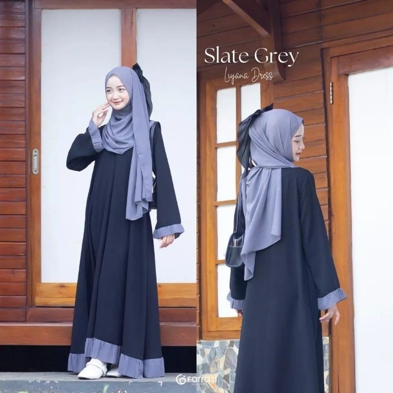 RH Gamis Anak Tanggung Perempuan Usia 10 11 12 13 14 15 Tahun Zeline Syari Kids Plus Pashmina Bahan 