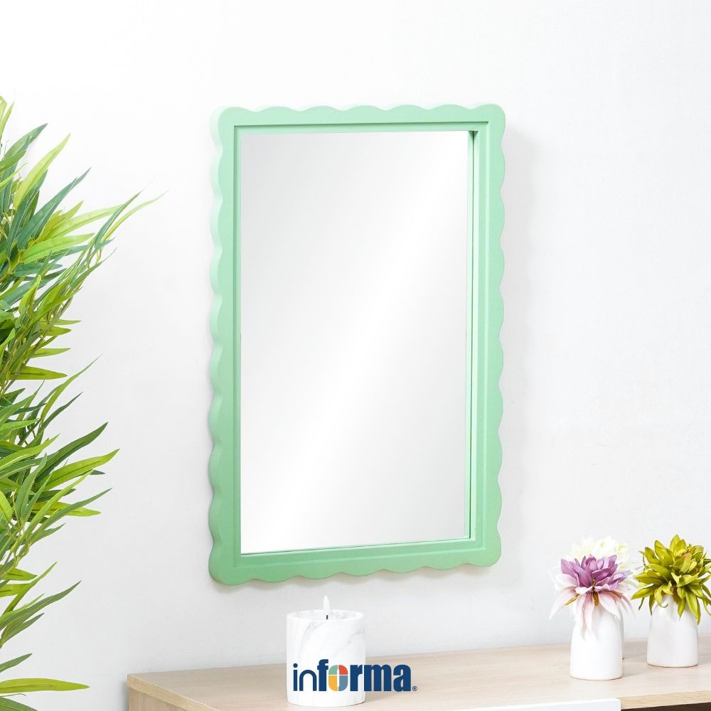 Informa 40X2.5X60 cm Cermin Dinding Dekorasi - Hijau Wall Mirror Decoration Dekorasi Hiasan Dinding 