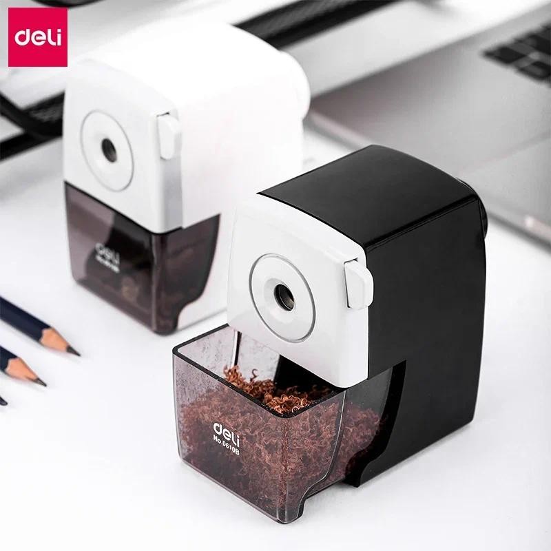 

Deli High Capacity Rotary Pencil Sharpener Black White Standard Pencil Sharpening Tool Quality Pencil Sharpener School Supplies