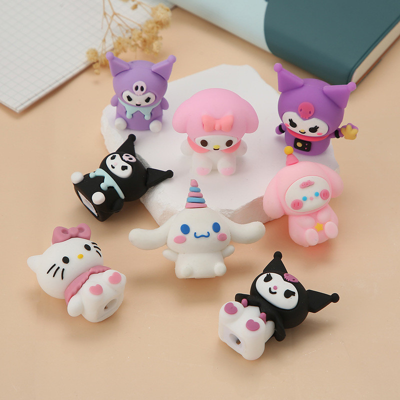 

10/20pcs Sanrio Eraser Pencil Sharpener Hello Kitty Kuromi Cinnamoroll Melody Student Stationery Kids School Supplies Wholesale