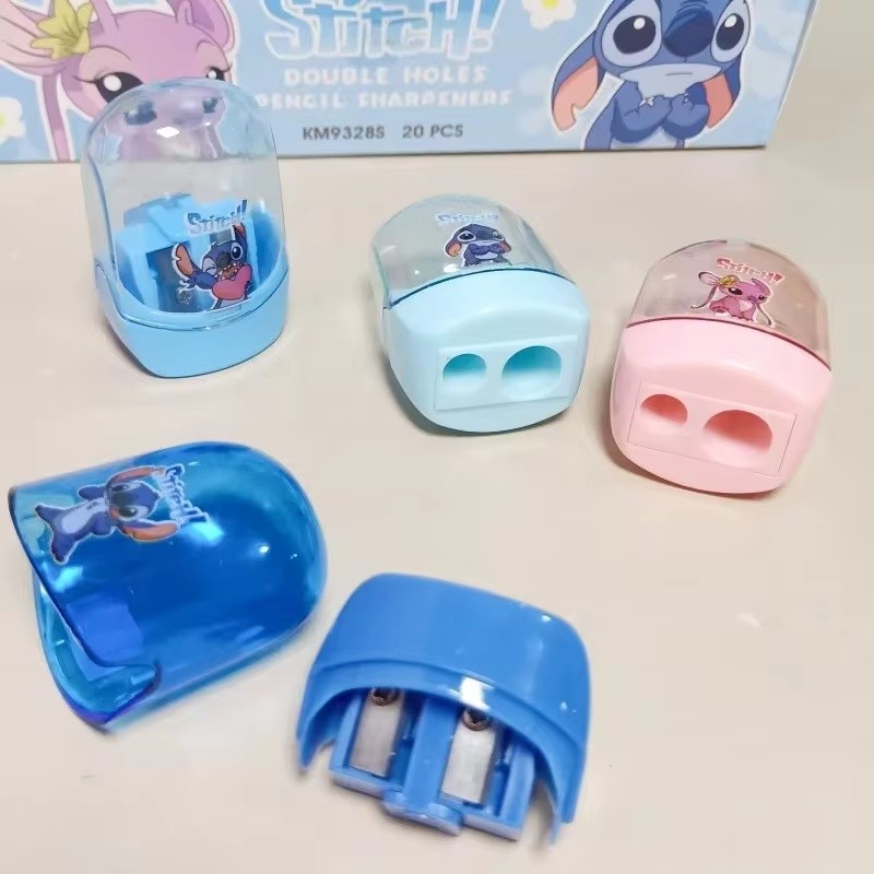 

Disney Cartoon Animation Stitch Needle Double Hole Pen Sharpener Cute Mini Portable Student Stationery New Year Gift