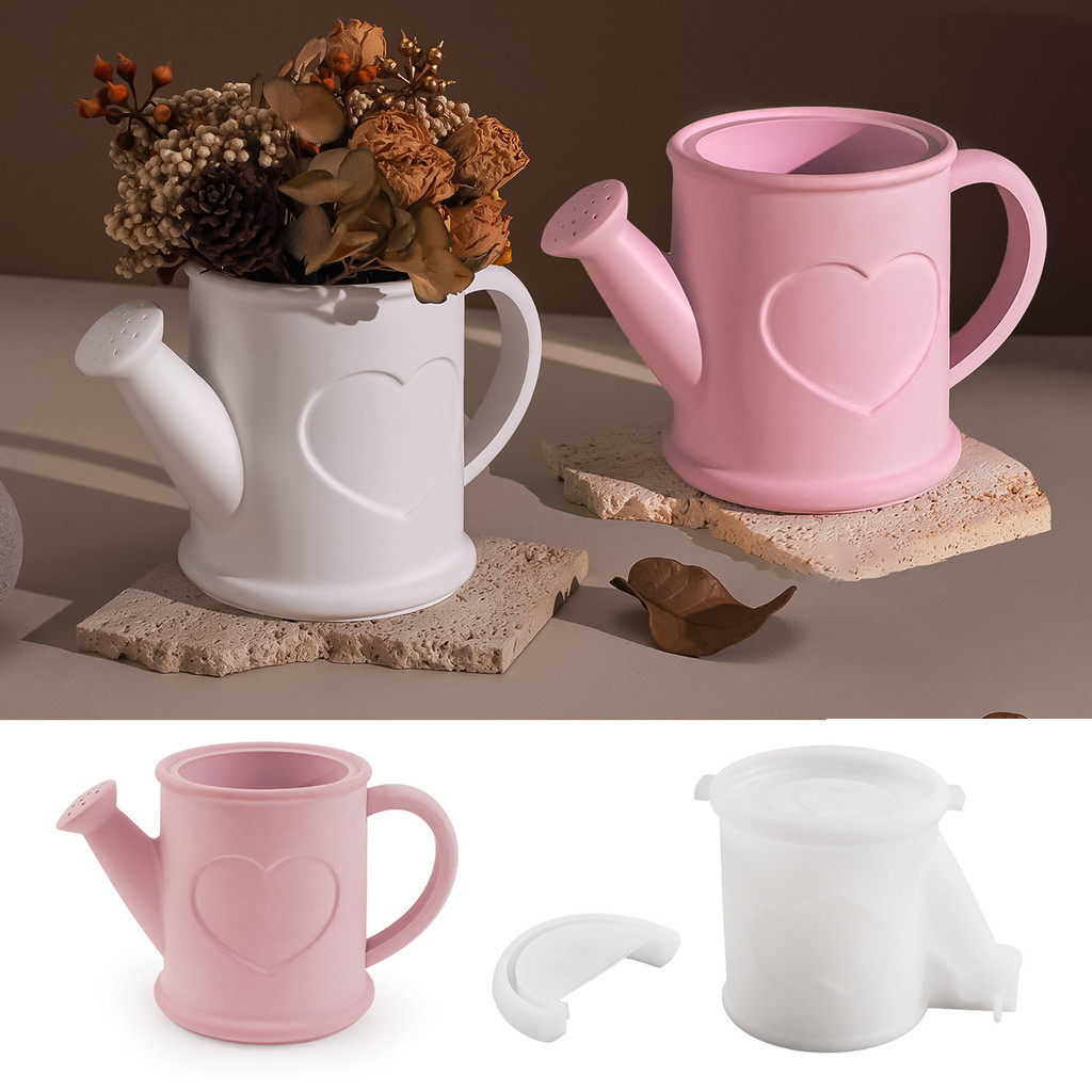 

3D Watering Can Flowerpot Silicone Molds Creative Candle Jar Concrete Gypsum Mould DIY Storage Box Resin Mold Home Decor Crafts