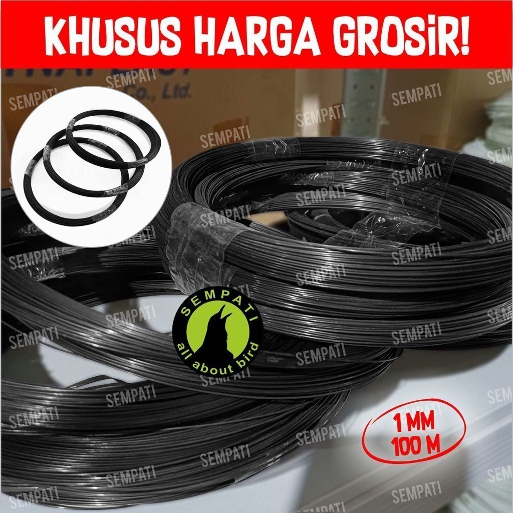 SEMPATI KHUSUS GROSIR Ruji Jeruji Fiber Roll Gulung 1mm Hitam 1mm pjg 100m Ruji Sangkar Kandang Buru