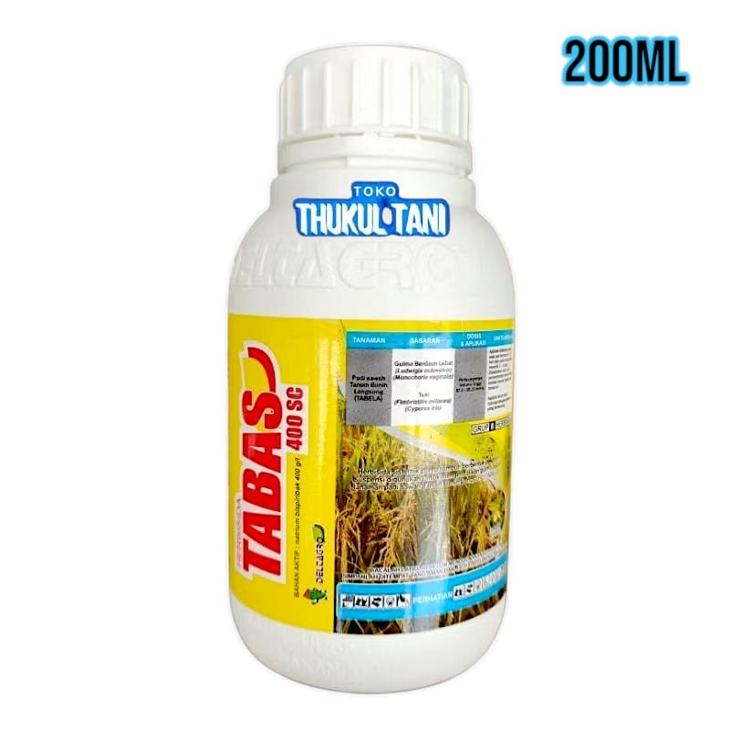 TABAS 200ML 400SC OBAT HERBISIDA SELEKTIF PADI RACUN PEMBASMI GULMA LIAR DAUN LEBAR RUMPUT TEKI