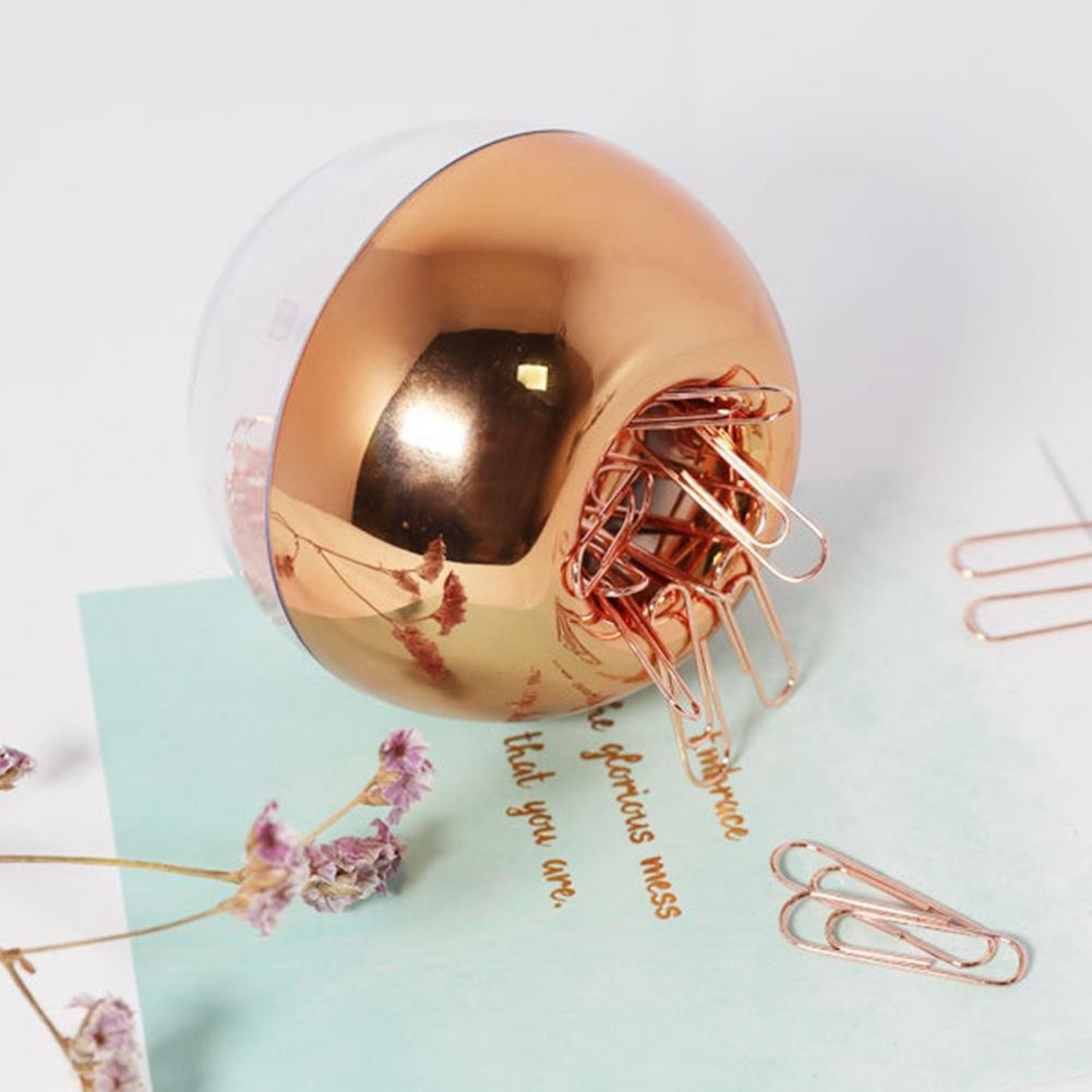

Magnetic Paper Clip Dispenser Magnetic Paper Clip Holder with 100 Clips Round Desktop Organizer Storage Box for Office Supplies