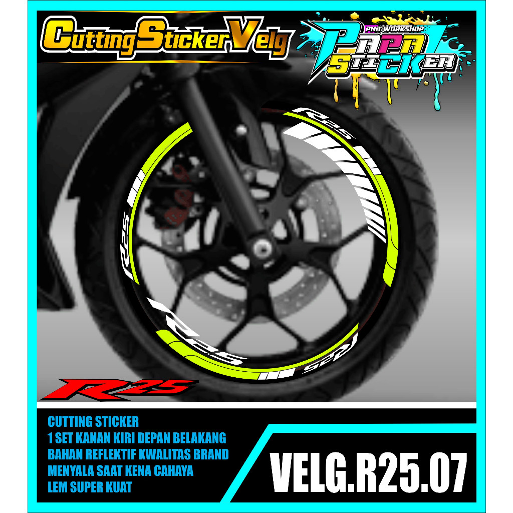 STIKER VELG R25 CUTTING STICKER VELG CUTTING VARIASI R25  LIS BAN/VELG 07