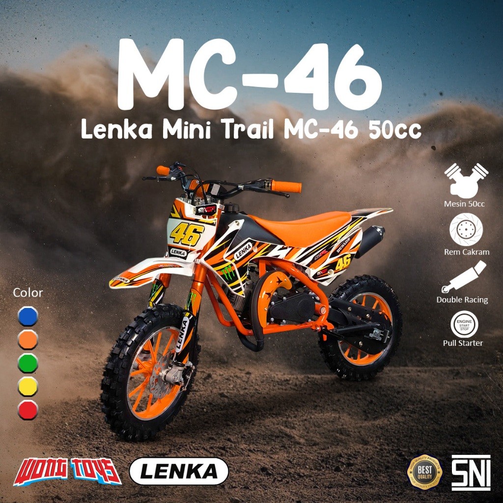 Motor Trail Mini MC-46 (Bensin), Sepeda Motor Mainan Anak-Anak