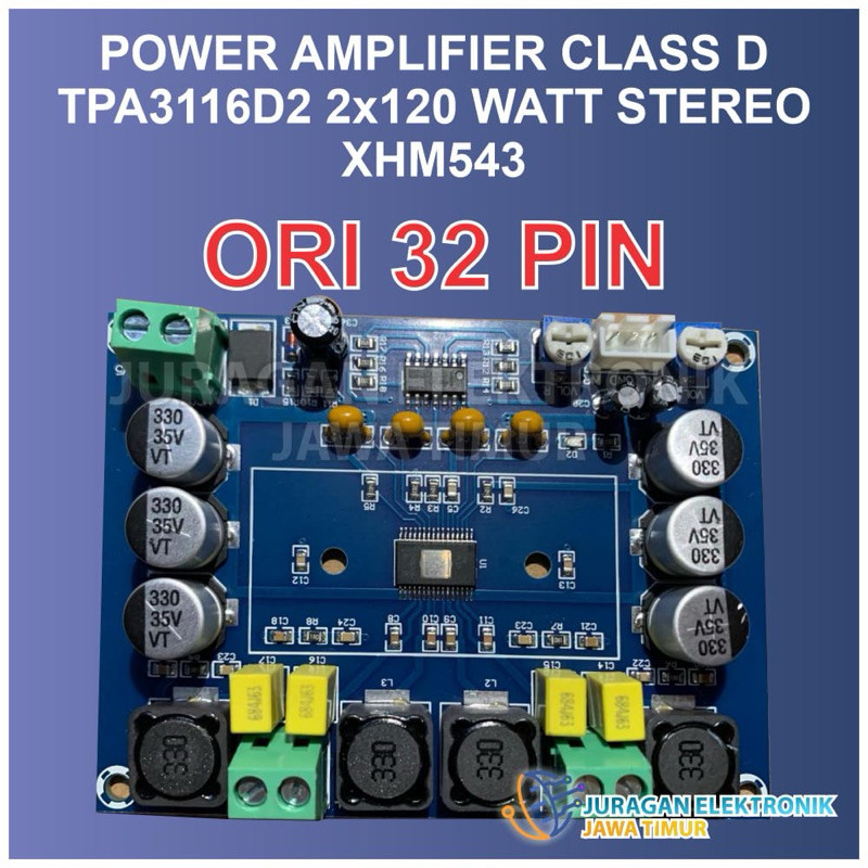 (VERSI ORI / LAMA TPA3116D2) XH M543 2X120W TPA3116D2 POWER AMPLIFIER CLASS D KELAS D 12 - 24 V DC