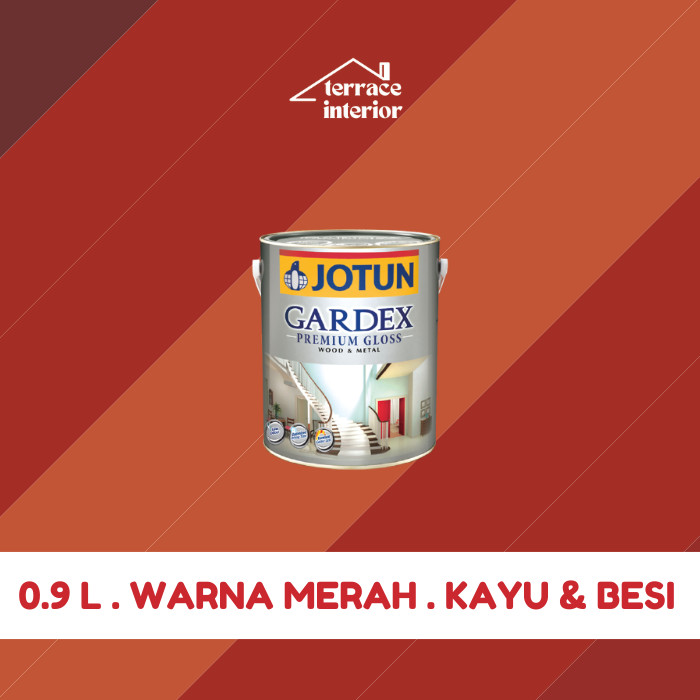 Cat Kayu & Besi Gardex Warna Merah Premium Gloss Jotun 0.9 L
