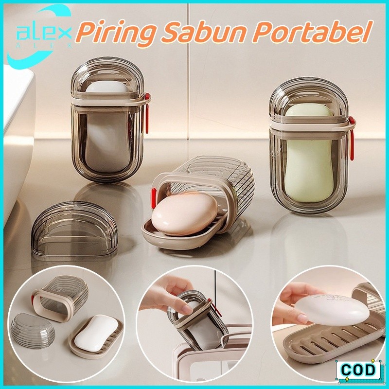 ALEX Tempat Kotak Sabun Batang / Travelling Soap Box /  Piring Sabun Anti Bocor Portabel Perjalanan 
