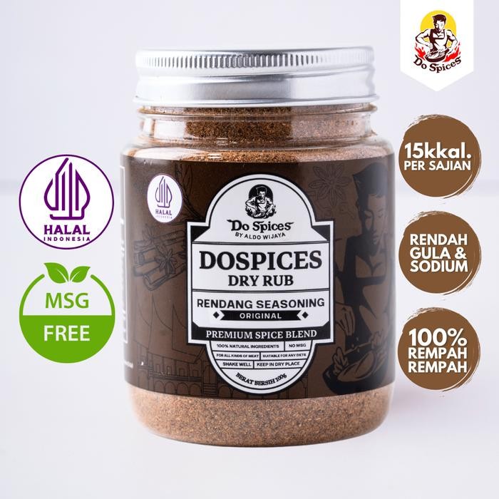 

[PROMO]New Dospices Healthy Dry Rub [Rendang Seasoning] Bumbu Marinasi Rendah Kalori [100 Gr] Bubuk Rempah Instan Rendah gula Rendah lemak - Rendang Original