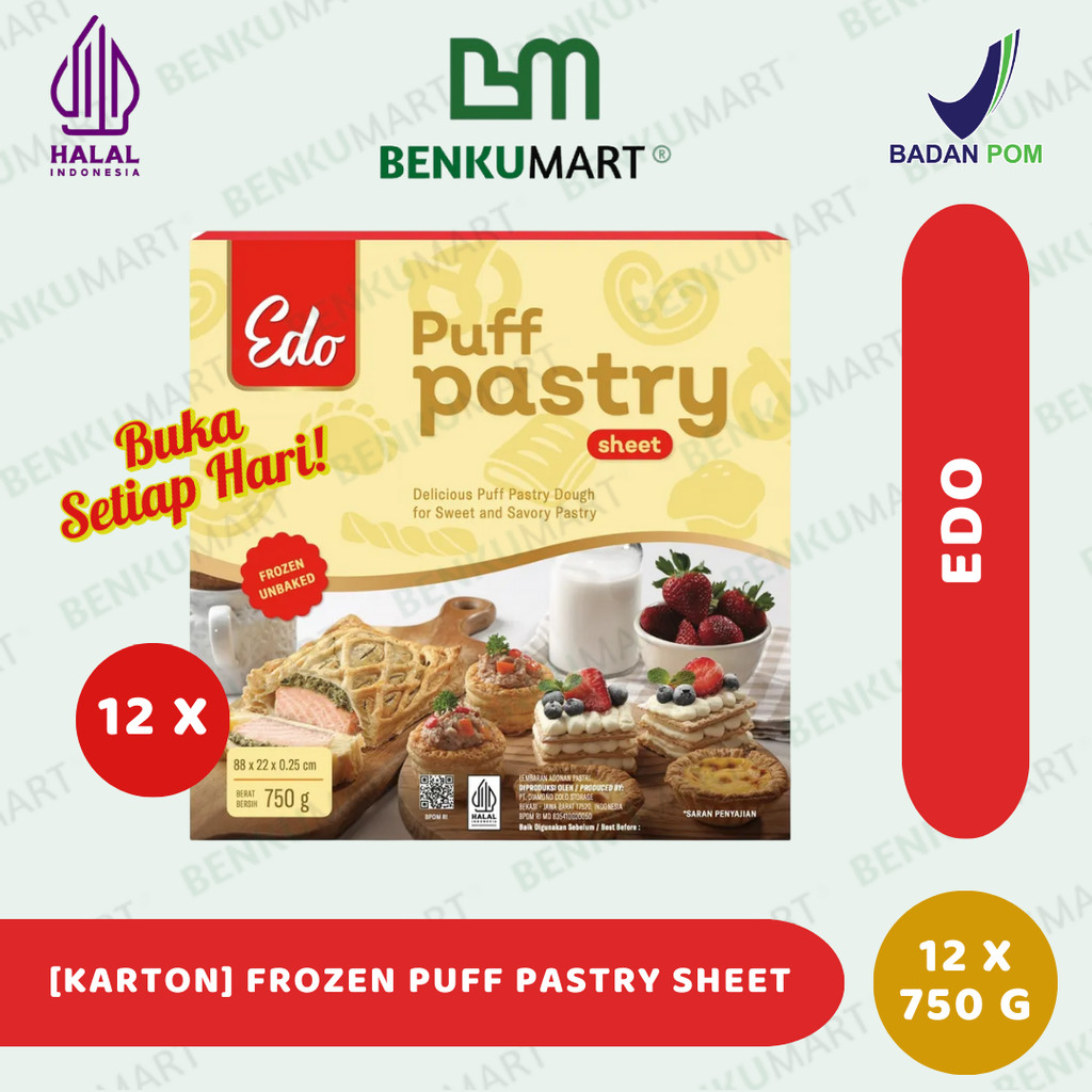 

[KARTON] Edo Puff Pastry Sheet (750 gr) | Frozen 750g