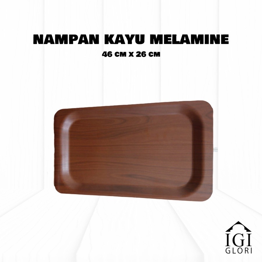 Nampan / Baki Melamin Motif Kayu Glori Vulcan V9118 46 x 26 cm