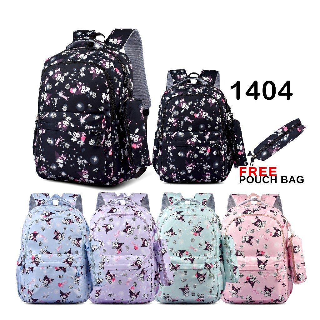 History Bags Surabaya-Tas Cartoon Kuromi Cartoon 1404 Tas Sekolah Anak SD Tas Ransel Backpack-Tas An