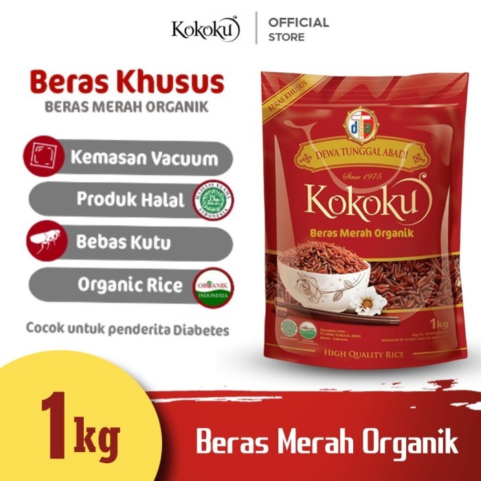 

qrue_mart- [Best Quality] KOKOKU - Beras Merah Organik 1kg