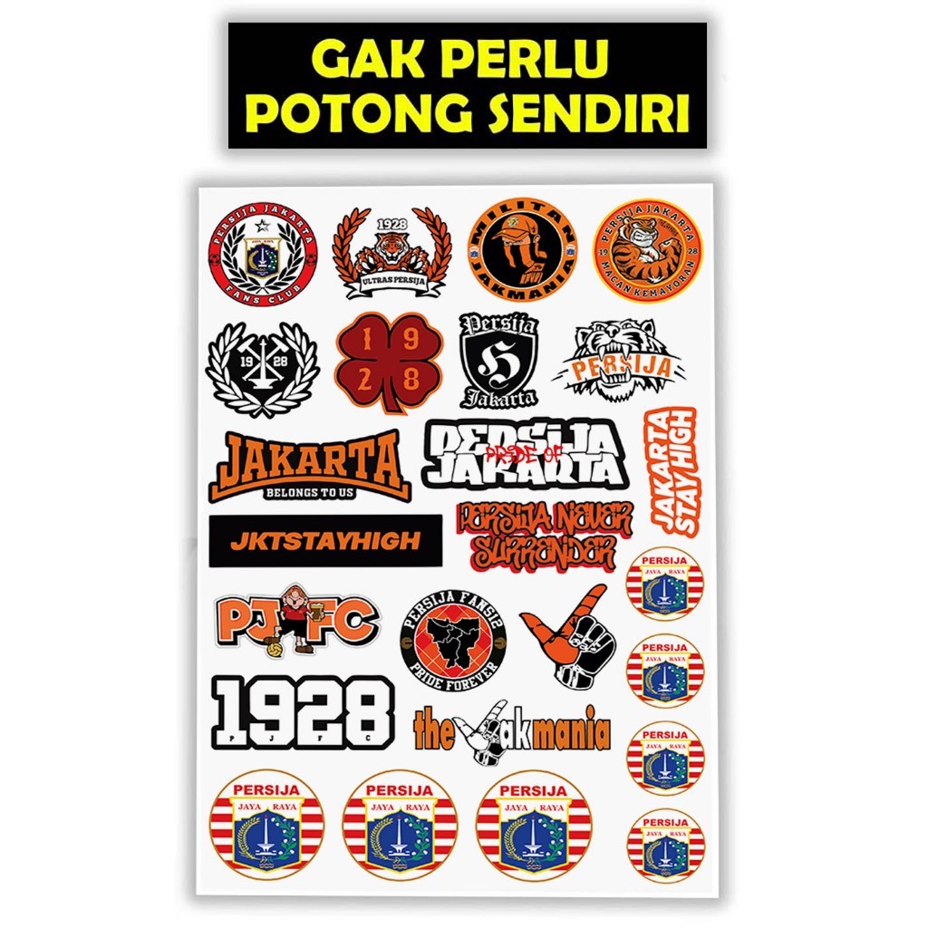 

Sticker Persija Jakarta, 1928 The Jack Mania Sector Casuals Ultras Curvanord Tiger Bois, Tahan Air