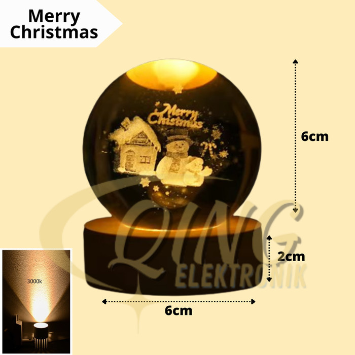 

Lampu Hias LED Bola Kristal Hiasan Kamar Tidur Aesthetic Mini - Merry Christmas