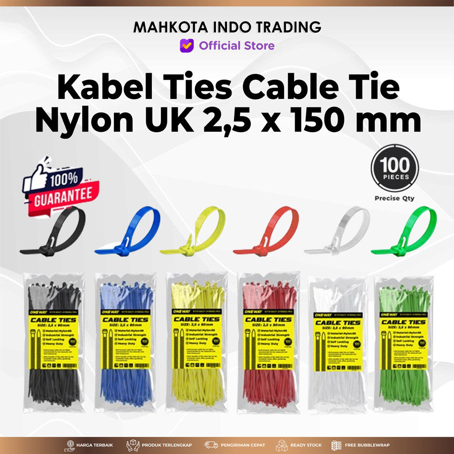 

Kabel Tis Cable Ties Kabel Ties Tali Pengikat Panjang 2,5 x 150 mm Kabel Tis Warna isi 100pcs