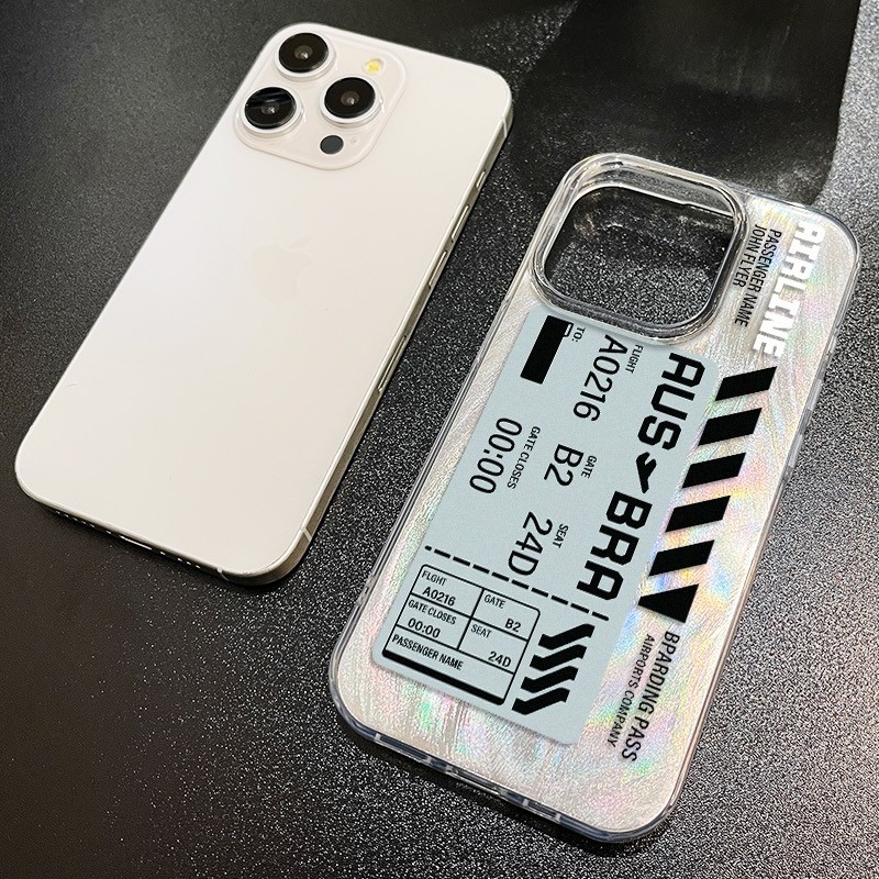 PYDD CASE Perak IMD hard case premium estetik aesthetic Pola kreatif berupa tiket pesawat casing hp 