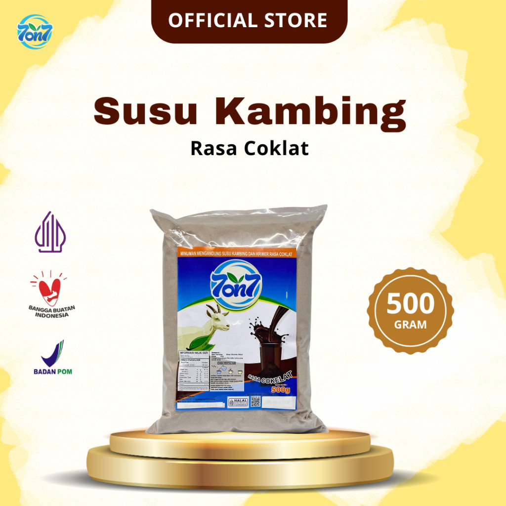 

Susu Kambing Etawa Bubuk 7on7 Rasa Coklat 500 gr Halal BPOM