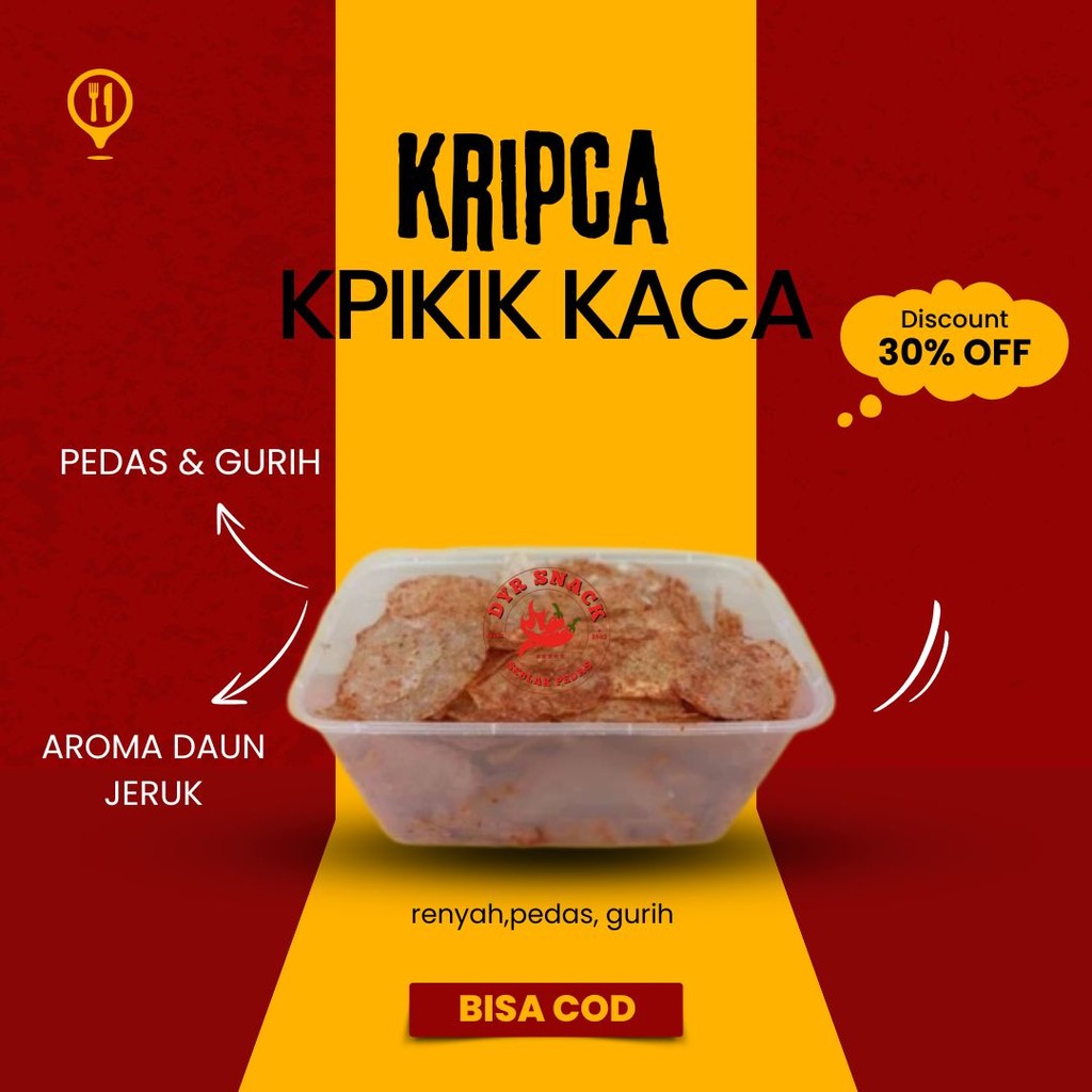 

COD - Keripik Kaca / Kripca / Keripik Beling 200gr rasa pedas beraroma daun jeruk