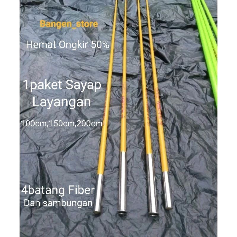 1paket Fiber kaku untuk sayap layangan 4batang sudah termasuk sambungan, stik piber sayap layangan g