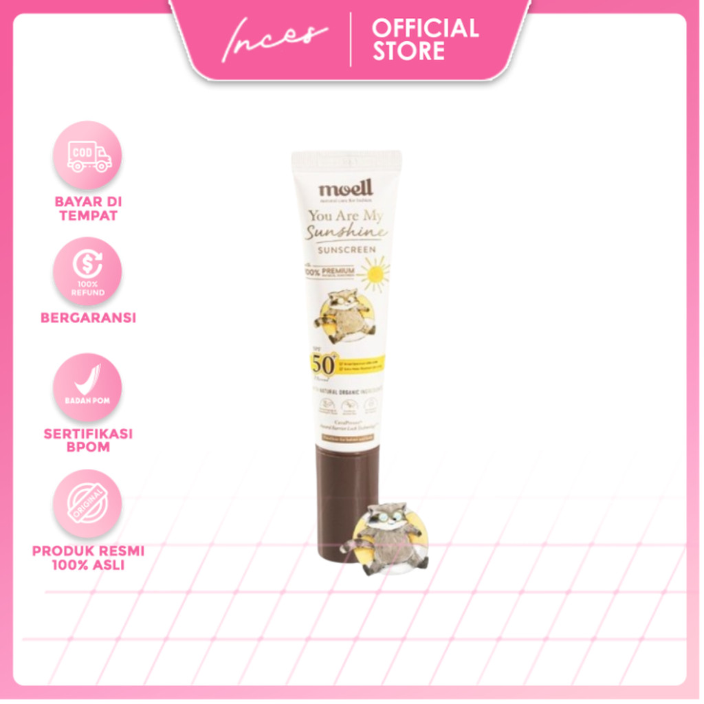 INCES - Moell Physical Sunscreen Anak 30gr Dengan SPF (50+  PA(++++  Broad Spectrum Water Resistant 