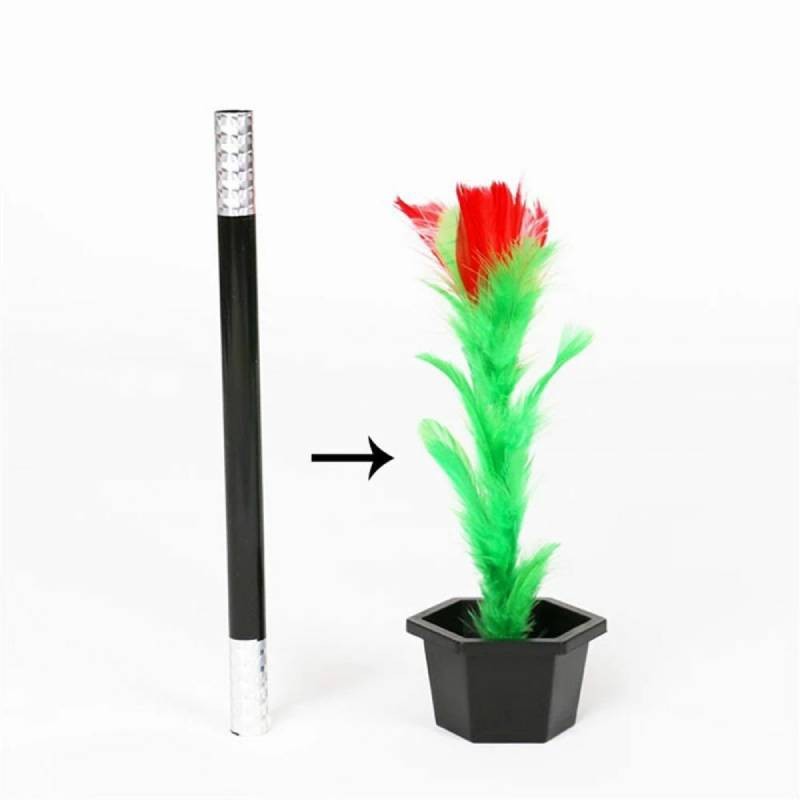 

Easy Magic Trick Toys Magic Stick to Flower Close Up Magic Wand Flowerpot Wand Appearing Flower Trick Gift for Adults Kids Party