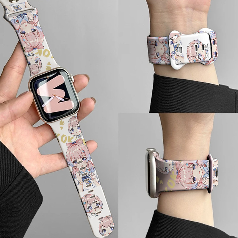 Tali Strap Gelang Soft Silikon Anime Girls Untuk Xiaomi smart band 8 smart band 9 smart band 8 activ