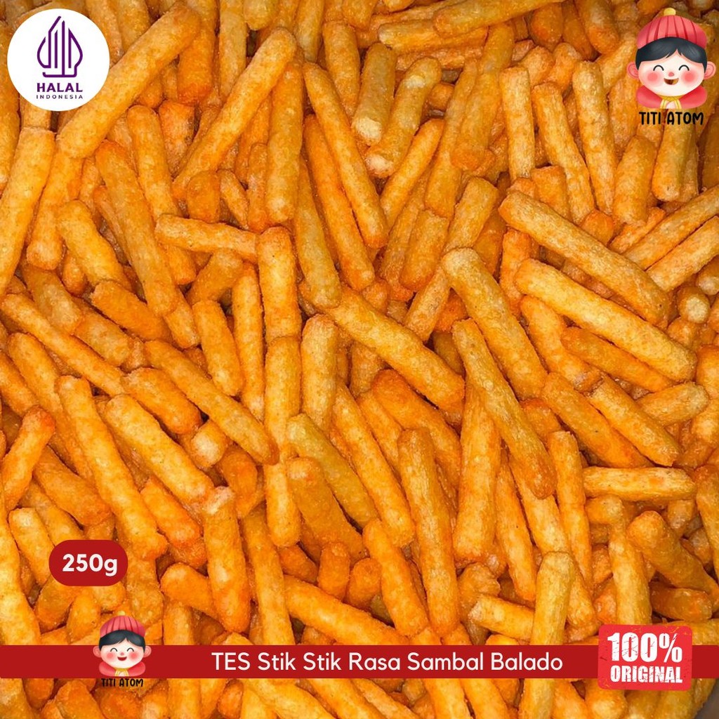

[TERSEDIA HARGA GROSIR] TES Stik Stick Rasa Sambal Balado Cemilan Camilan Snack Repack 250g