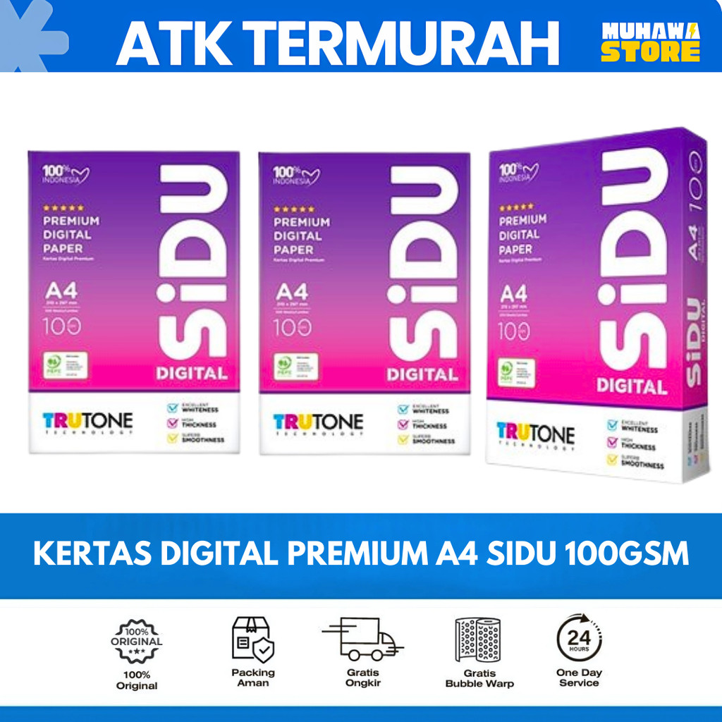 

Sidu Kertas Hvs A4 100gr Copier 1 Rim (500 Lembar) Kertas Fotocopy - kertas sidu premium digital