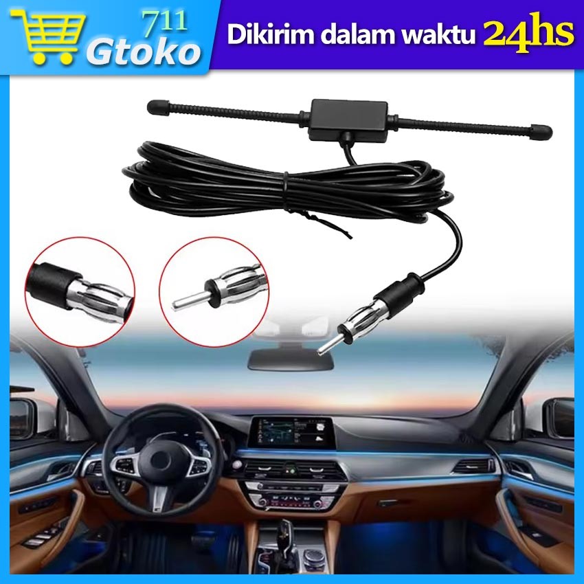 Antena Radio Mobil AM FM Antena Penguat Sinyal Mengurangi Noise Lebih Jernih Car Radio Signal Amplif