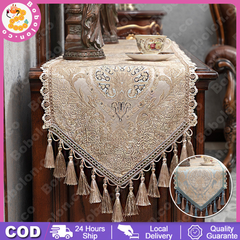 Taplak Meja Tamu 35x160cm Kerajinan Tugas Berat Bendera Meja Eropa Ringan Mewah Taplak Meja Bermutu 